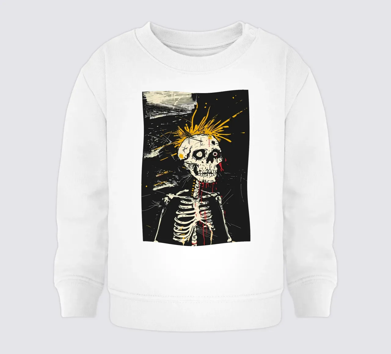 Scheletro Punk Skull felpa neonato da Caeson