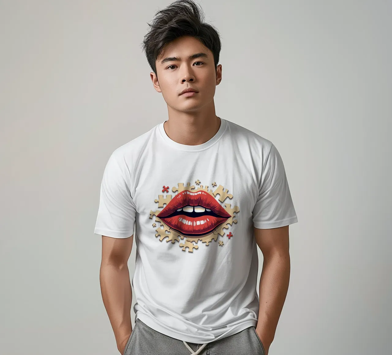 Labbra a puzzle t-shirt da artdesign1985