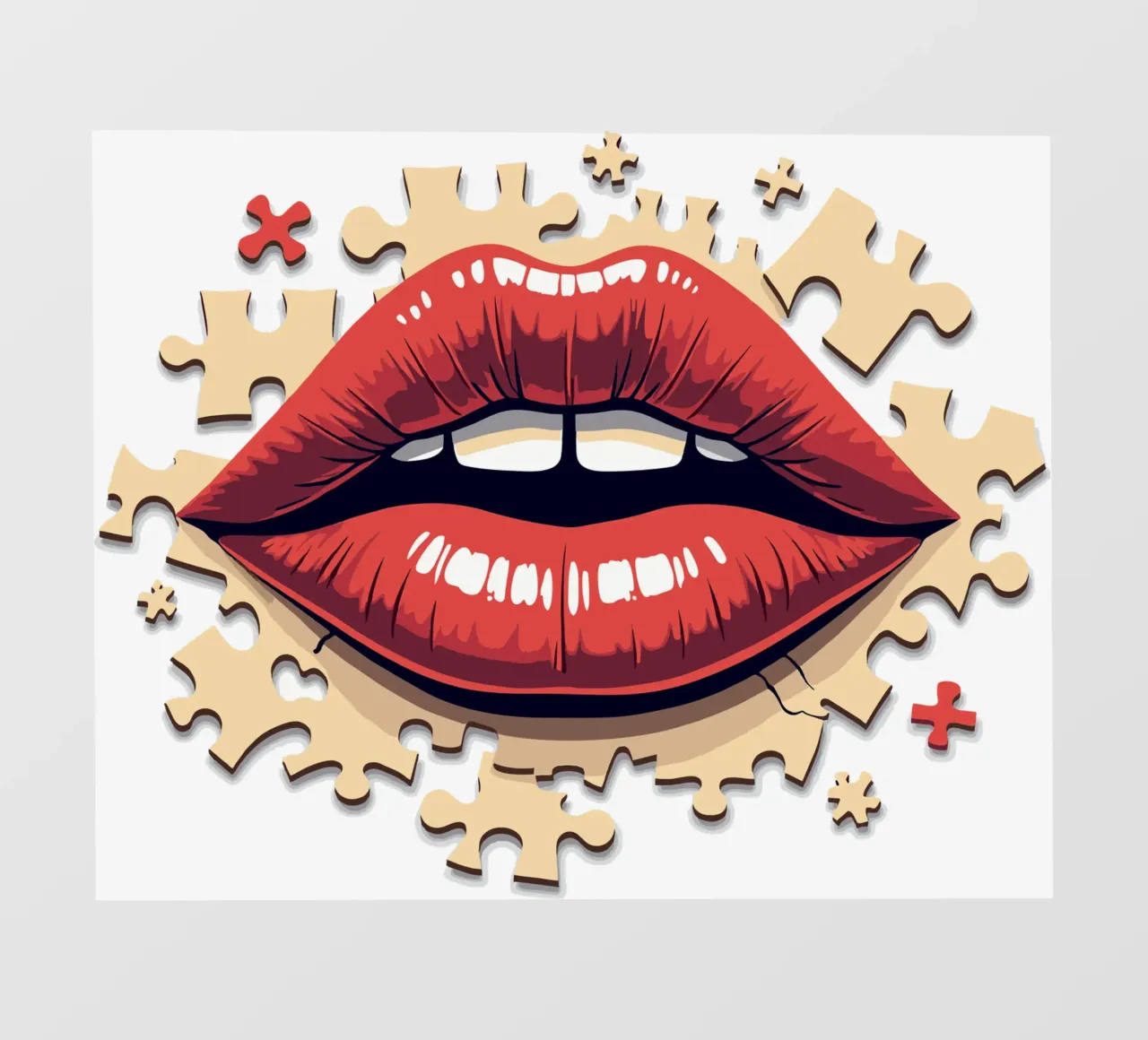 Labbra a puzzle telo in pvc da artdesign1985