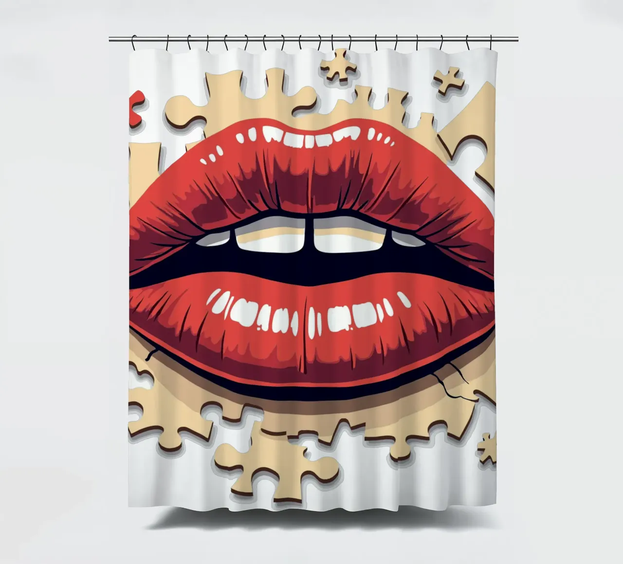Labbra a puzzle tenda da doccia da artdesign1985