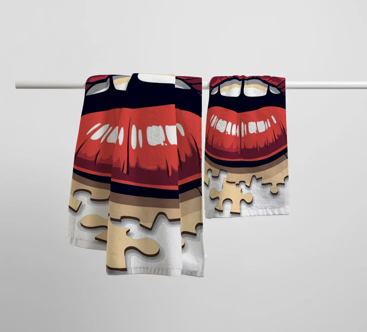 Labbra a puzzle asciugamano da bagno da artdesign1985