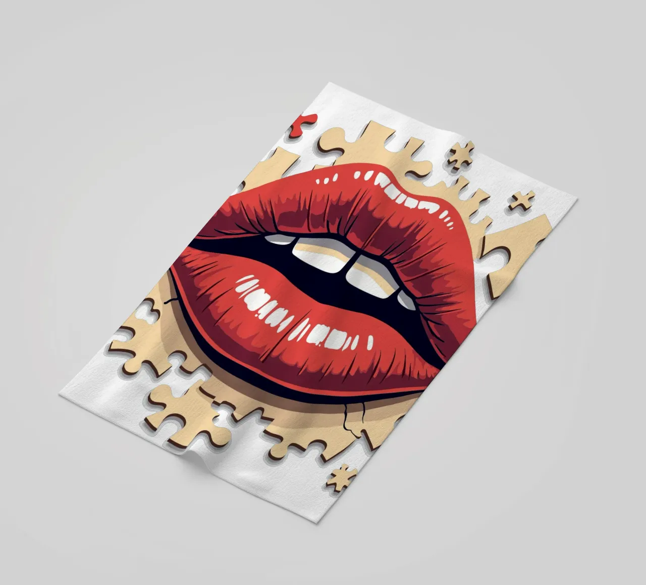 Labbra a puzzle telo mare da artdesign1985