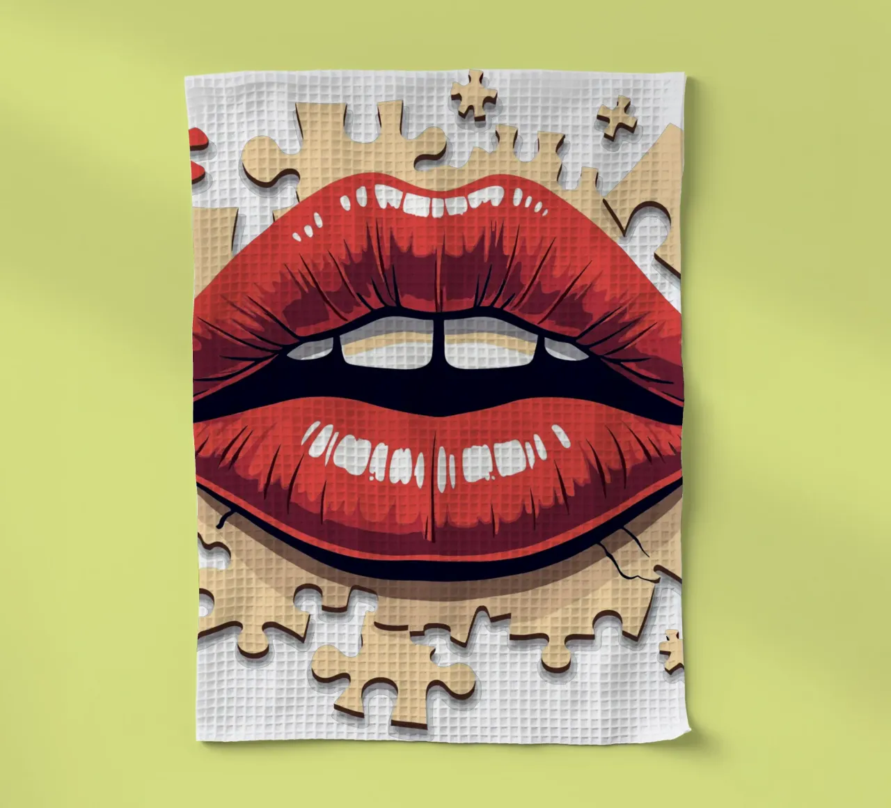Labbra a puzzle canovaccio da cucina da artdesign1985