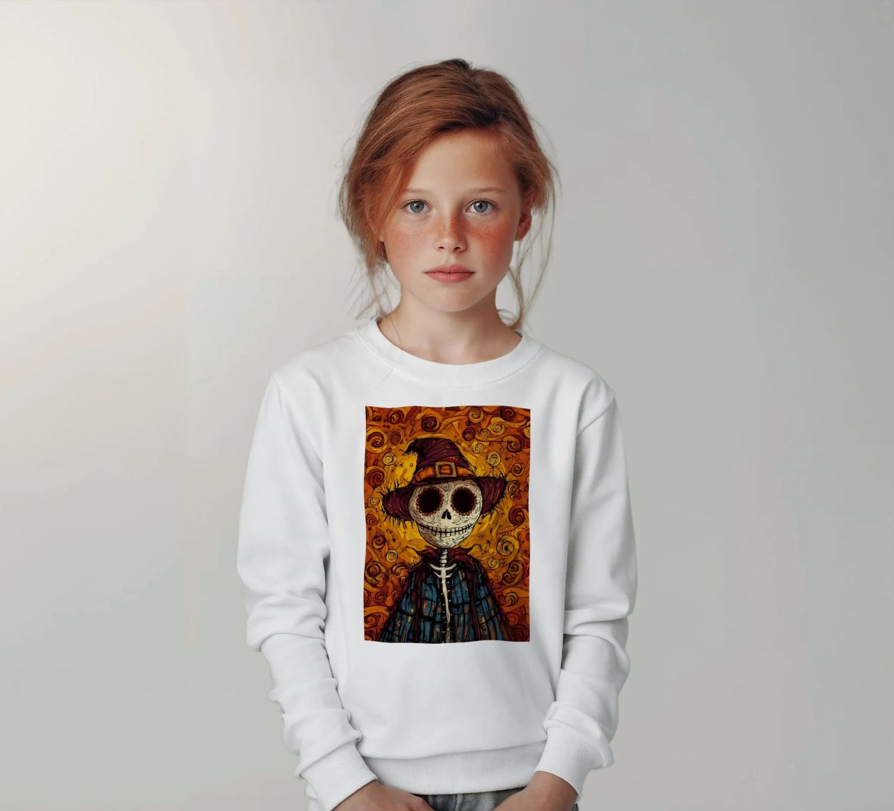 Espantapájaros Día de los Muertos sudadera para niño de Caeson