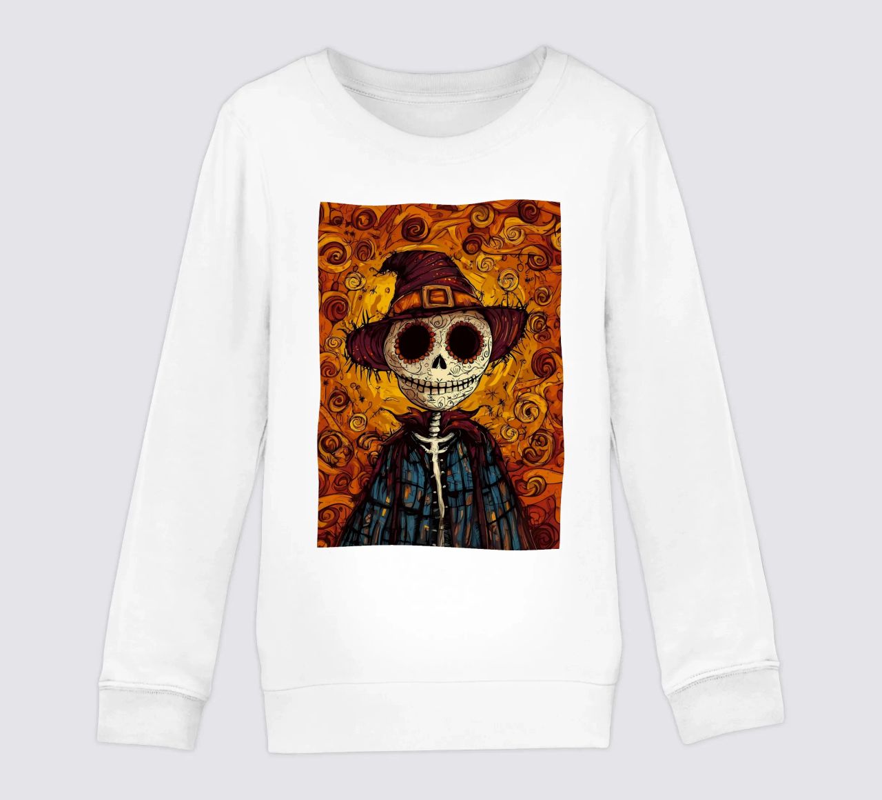 Espantapájaros Día de los Muertos sudadera para niño de Caeson