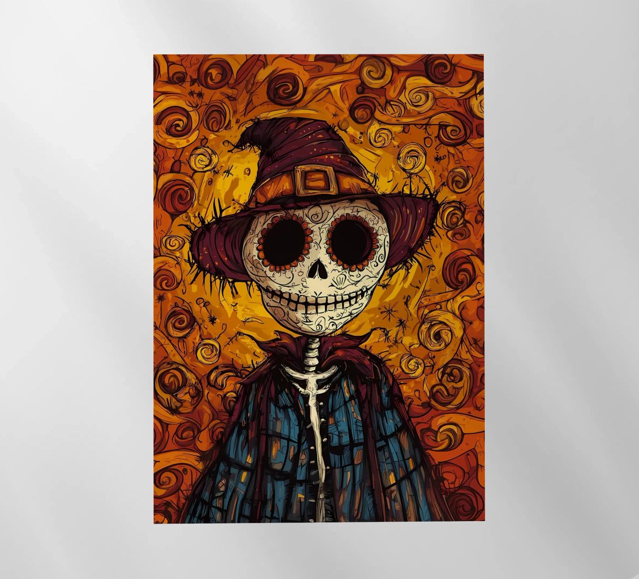Espantapájaros Día de los Muertos lámina retroiluminada de Caeson