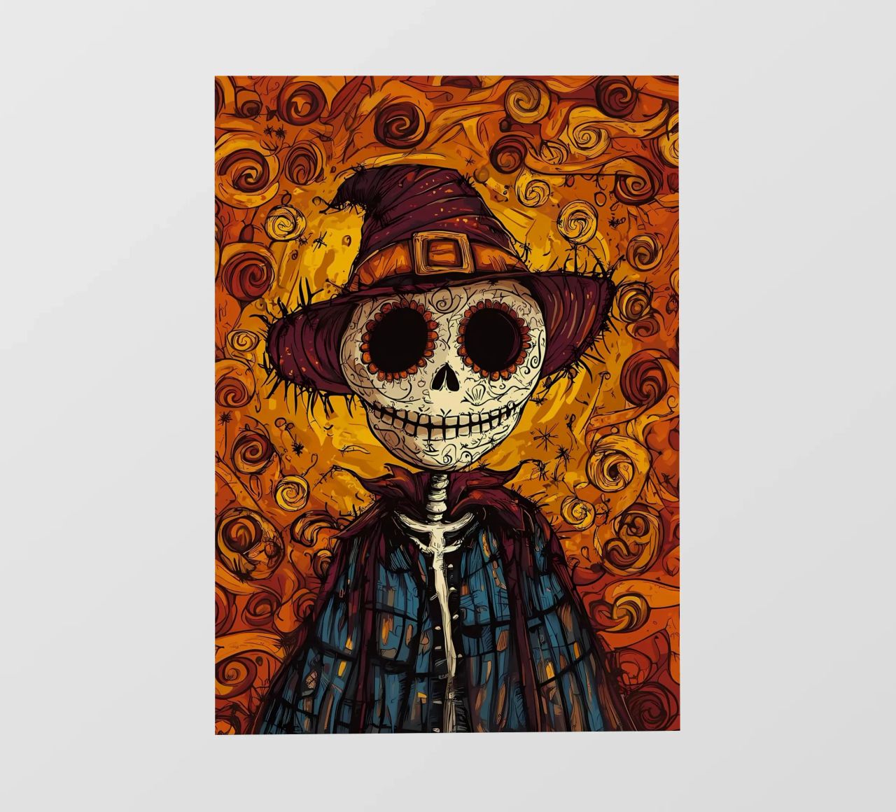 Espantapájaros Día de los Muertos lámina retroiluminada de Caeson