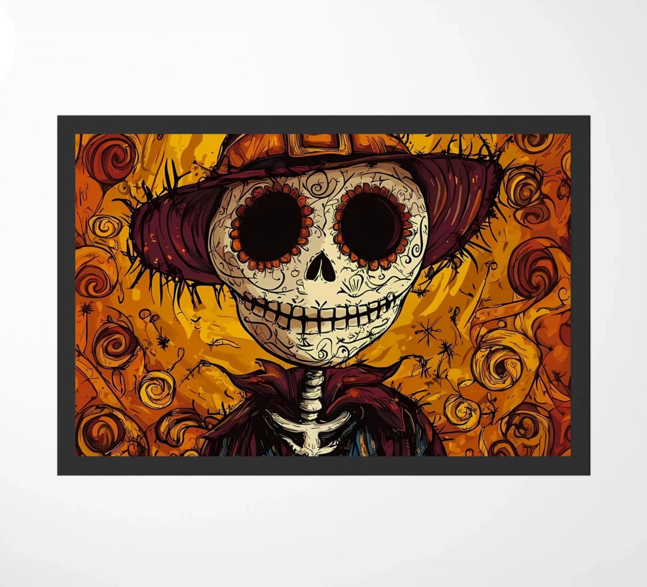 Espantapájaros Día de los Muertos felpudo de Caeson