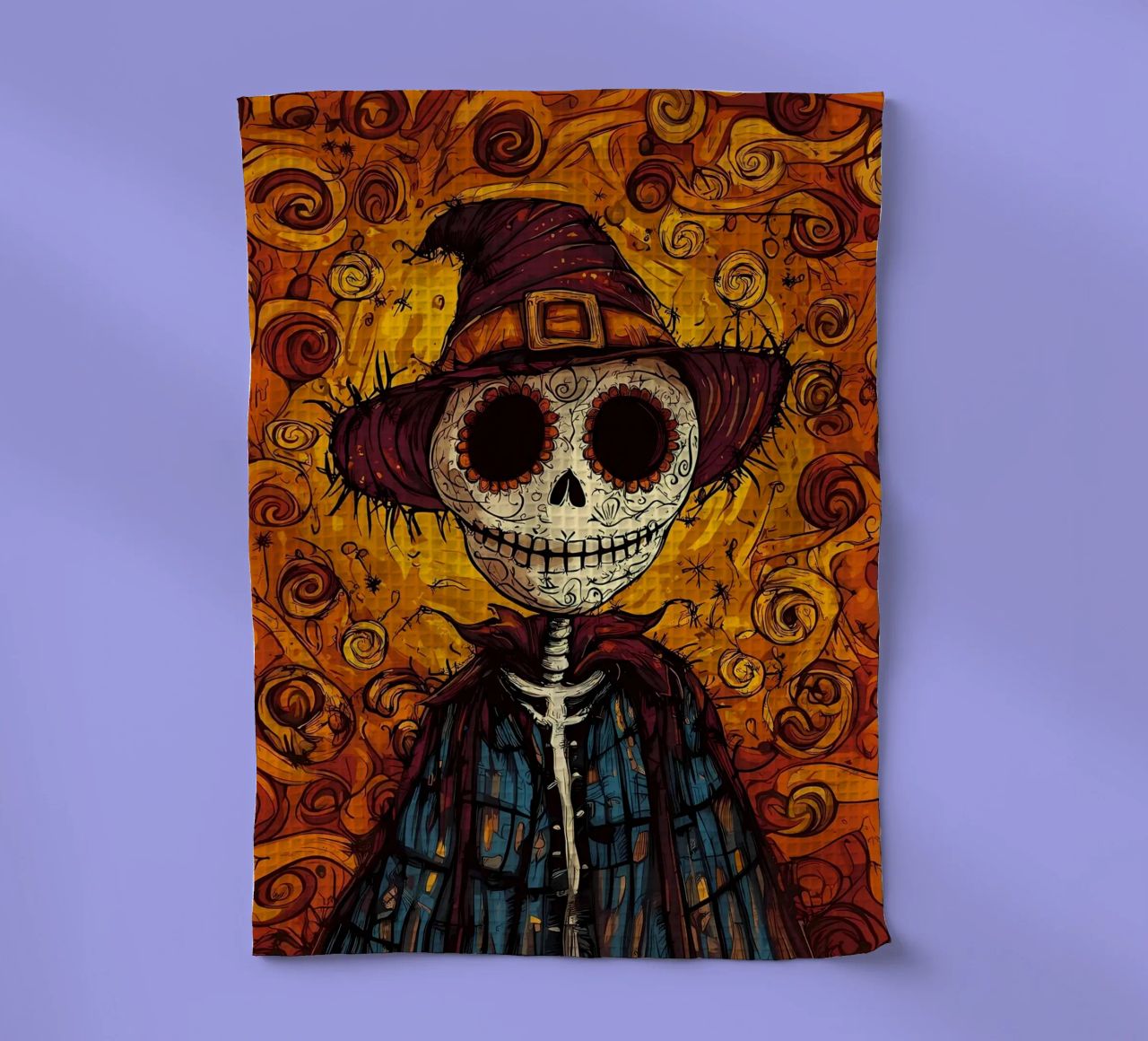 Épouvantail Jour des morts torchon de Caeson