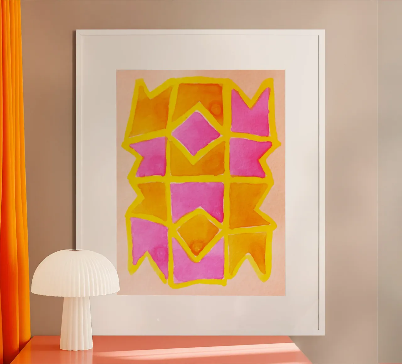 Astratto geometrico poster con telaio in legno da Teresa André