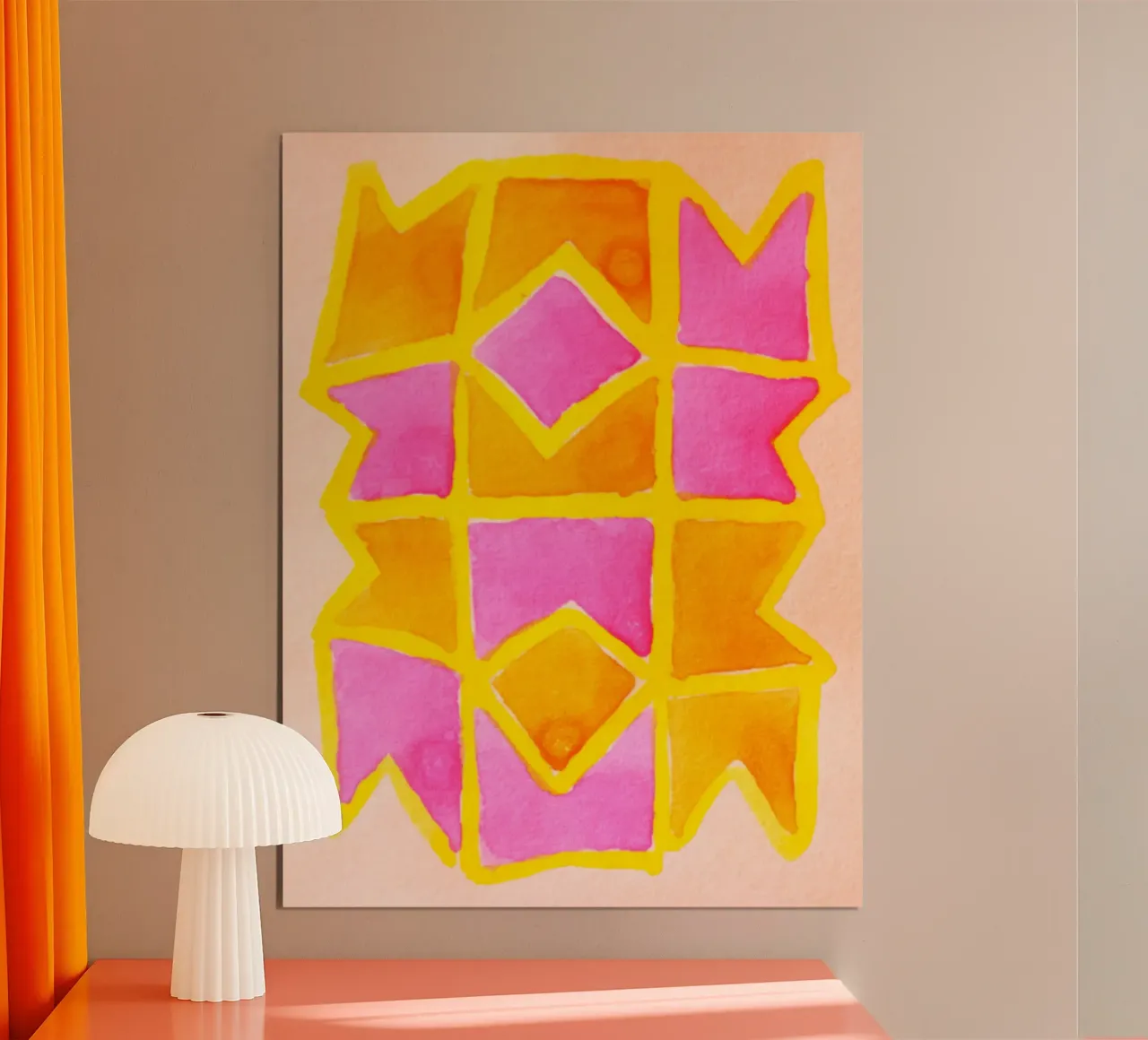 Astratto geometrico poster con telaio in legno da Teresa André