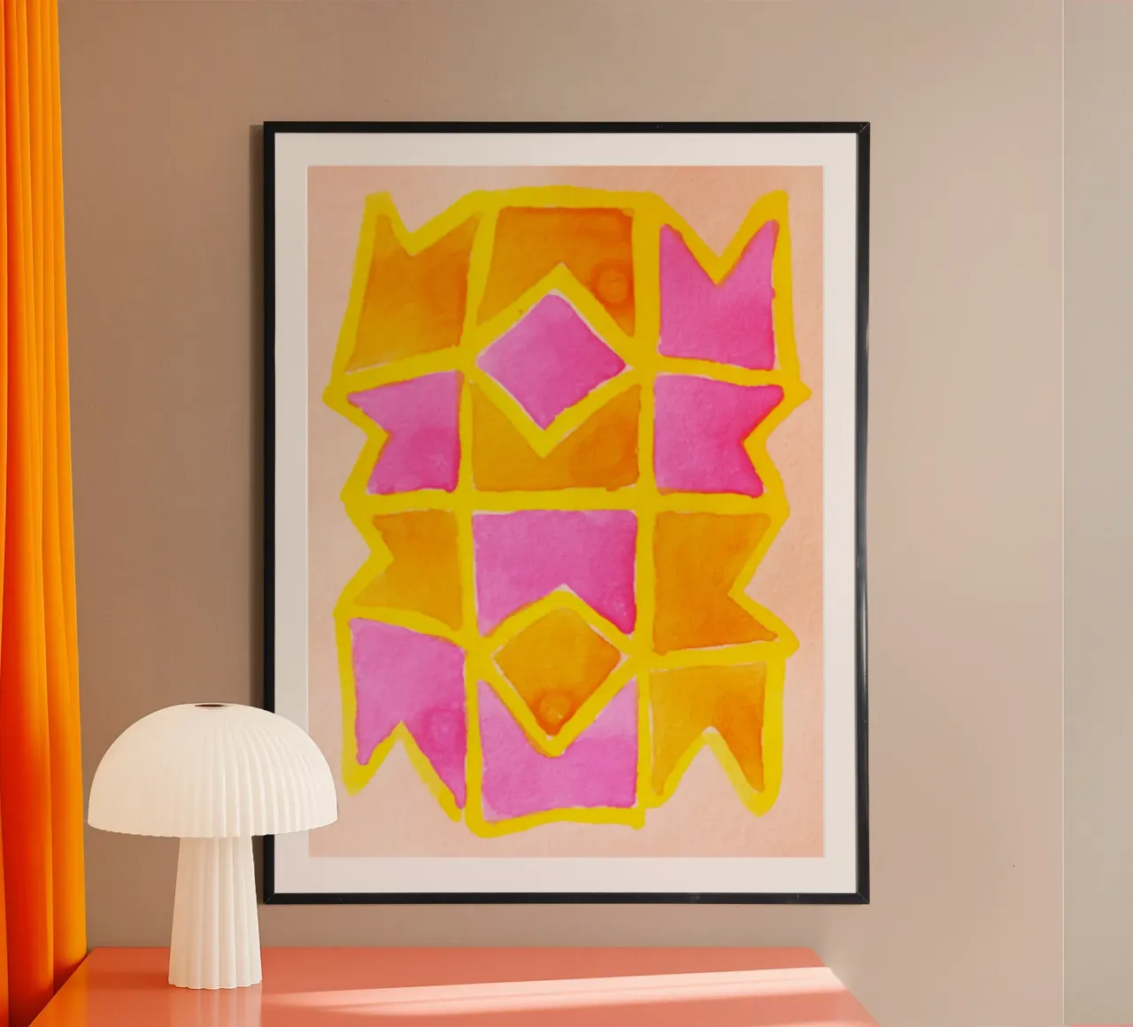 Astratto geometrico poster con telaio in legno da Teresa André