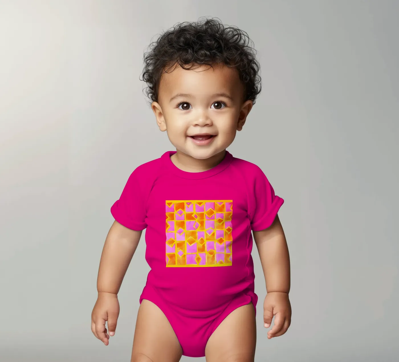 Pink abstract pattern body bébé de Teresa André