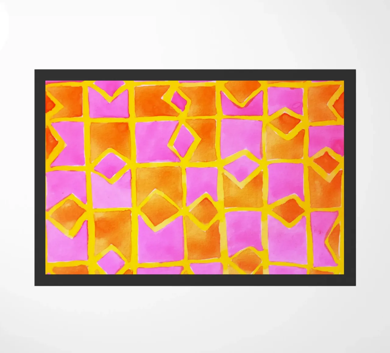 Pink abstract pattern doormat by Teresa André