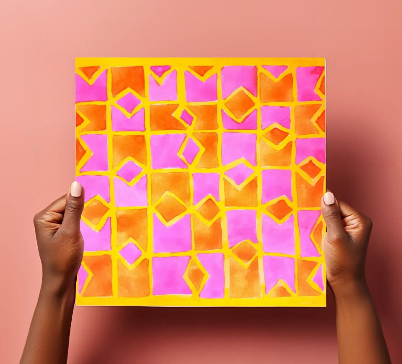 Pink abstract pattern sticker sheet by Teresa André