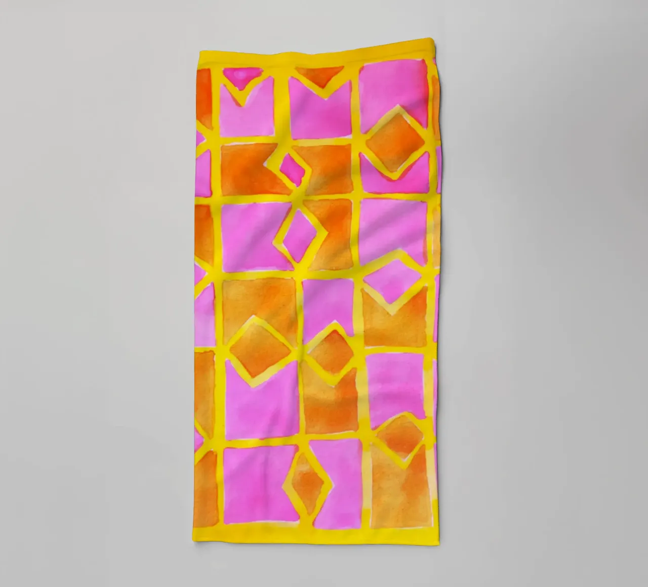 Pink abstract pattern towel by Teresa André