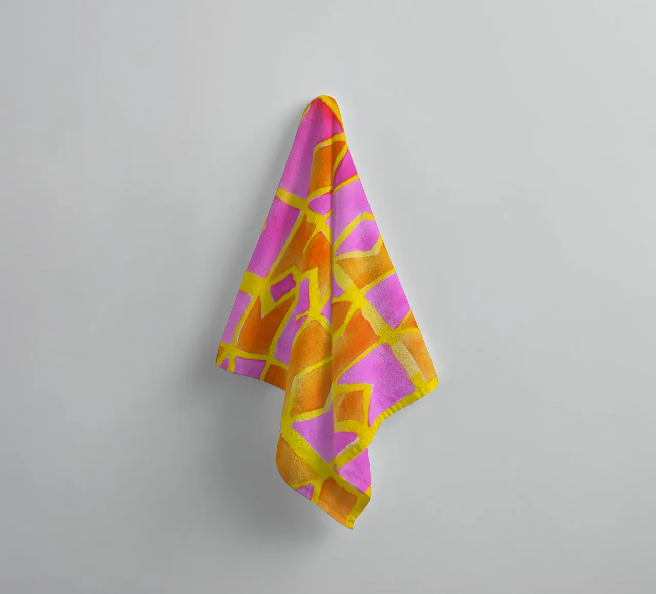 Pink abstract pattern towel by Teresa André