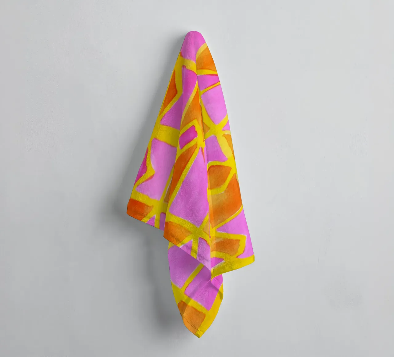 Pink abstract pattern towel by Teresa André