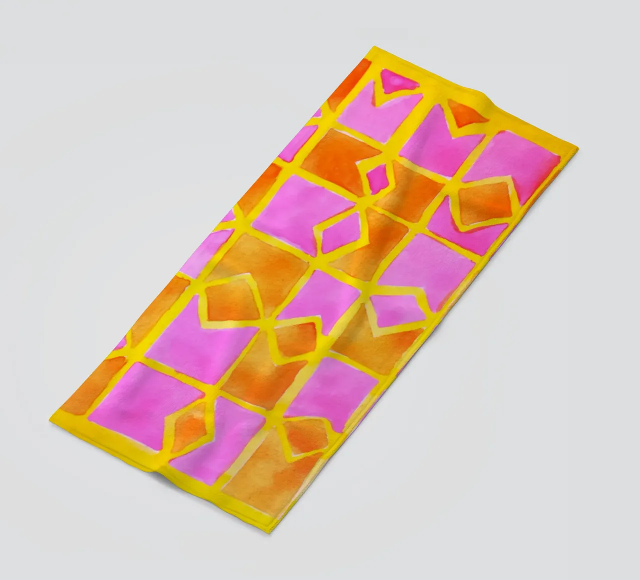 Pink abstract pattern beach towel by Teresa André