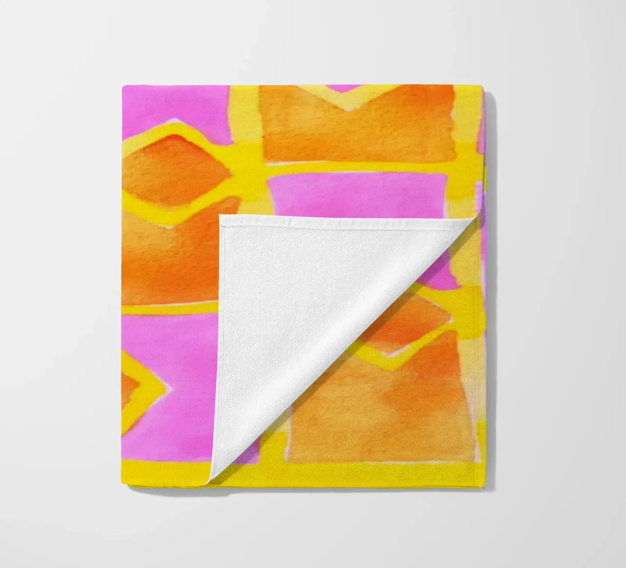 Pink abstract pattern beach towel by Teresa André