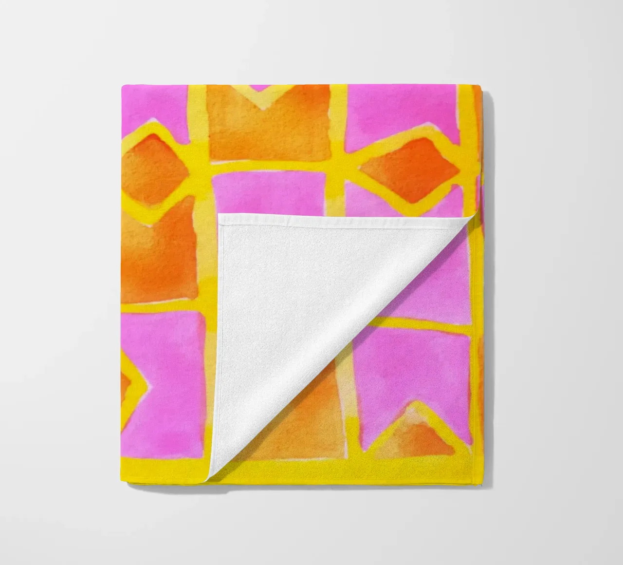 Pink abstract pattern beach towel by Teresa André