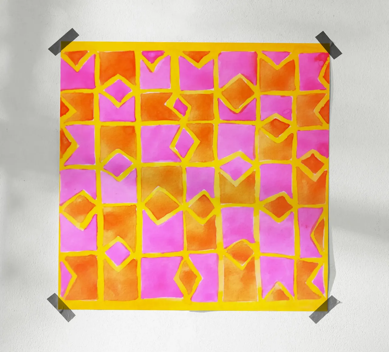 Pink abstract pattern poster van Teresa André