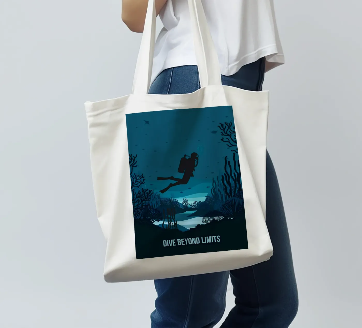 Diving tote bag by Eames