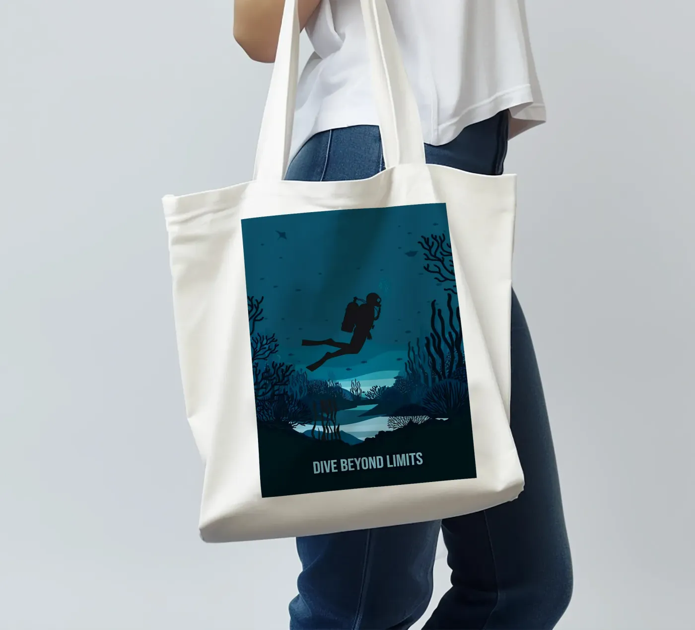 Diving tote bag by Eames