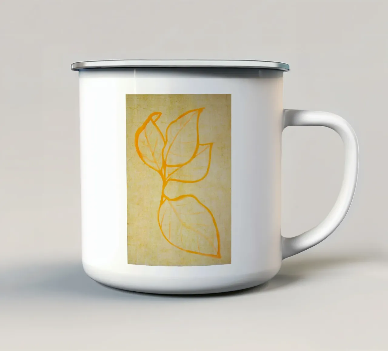 Natura gialla astratta tazza in smalto da Teresa André