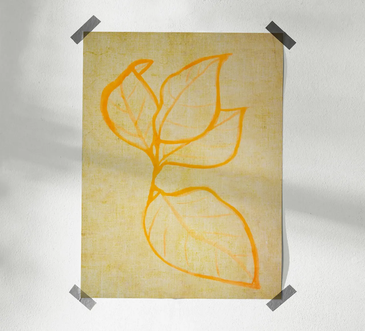 Nature jaune abstraite poster avec cadre en aluminium de Teresa André
