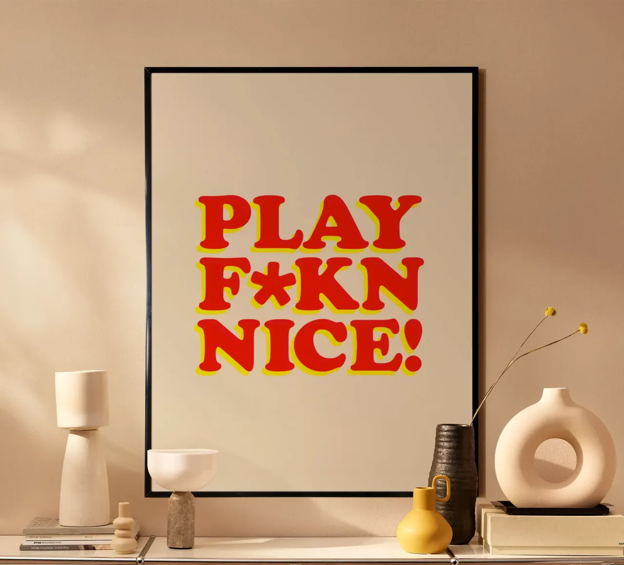 Play Fkn Nice Humorous Typography Design hahnemühle by THE MOTIVATED TYPE