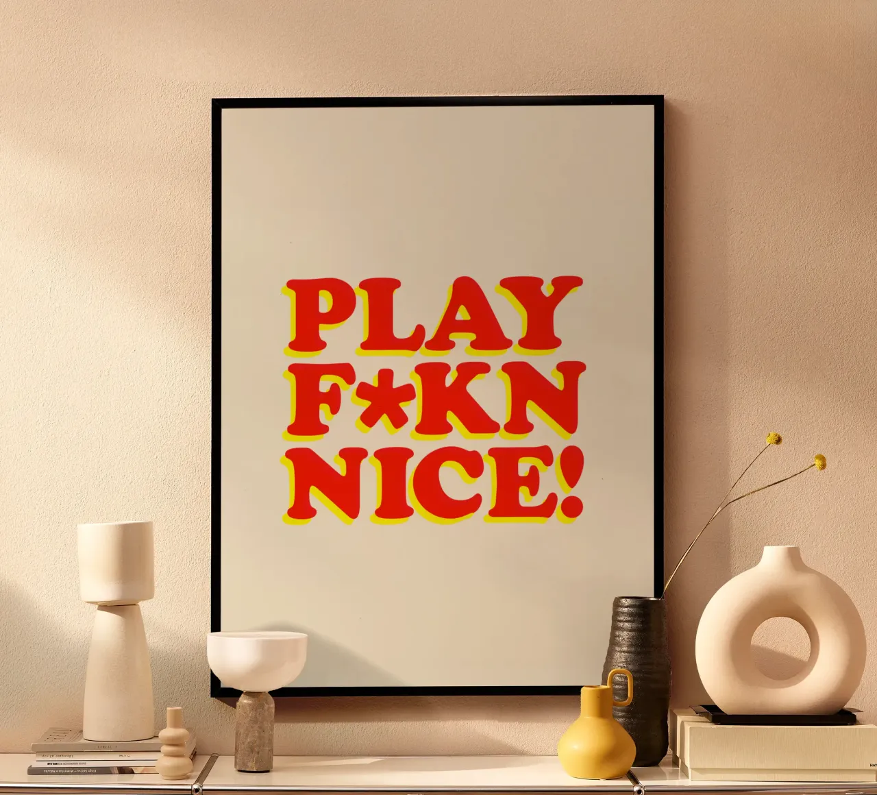 Play Fkn Nice Humorous Typography Design hahnemühle by THE MOTIVATED TYPE