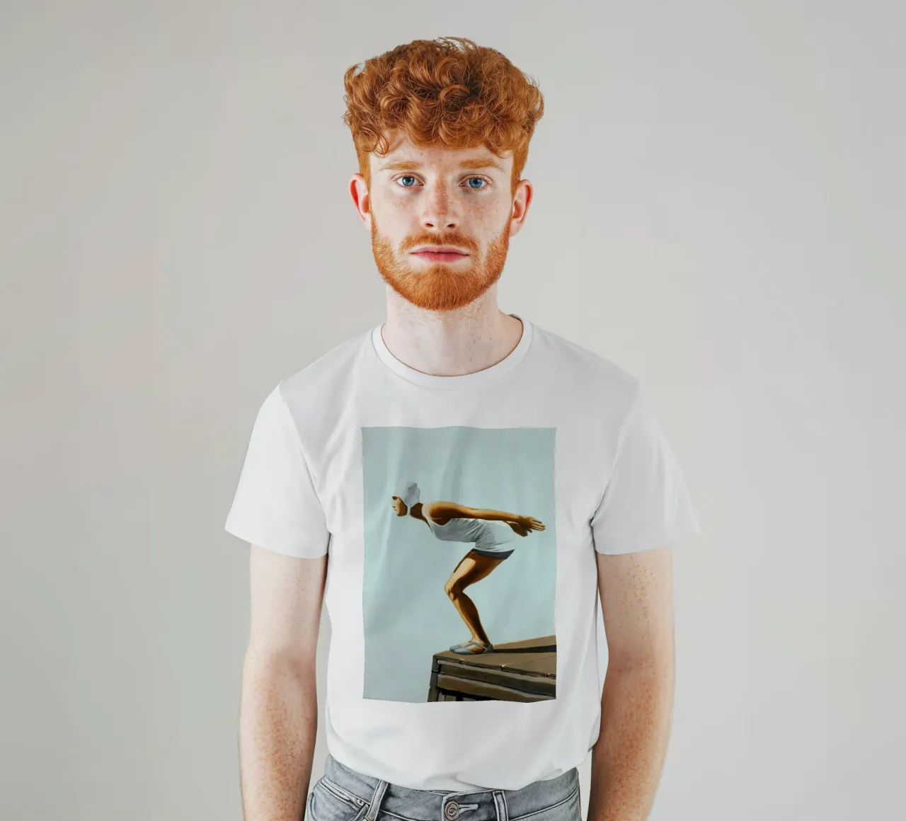 Woman Underwater Abstract Minimalist Art t-shirt by Eames