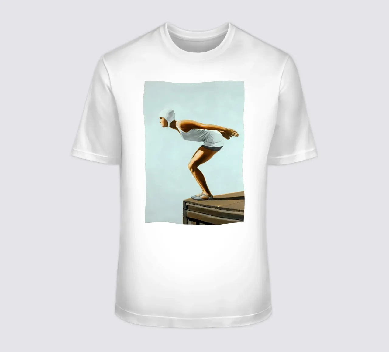 Woman Underwater Abstract Minimalist Art t-shirt by Eames