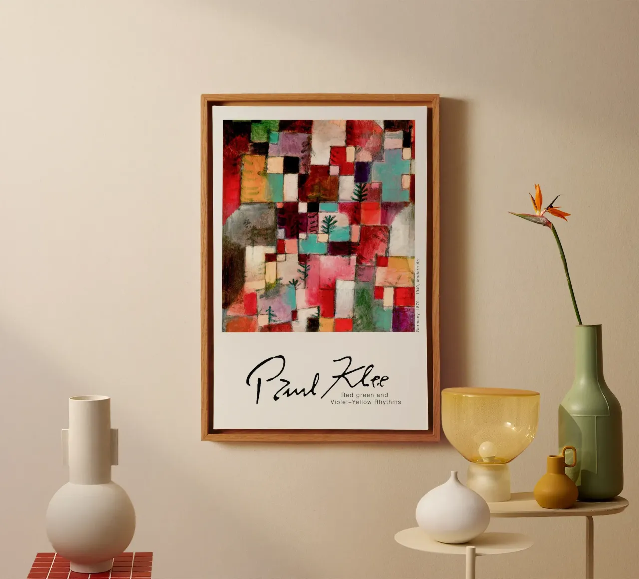 Paul Klee - Ritmo rosso, verde e viola tela da Old Masters