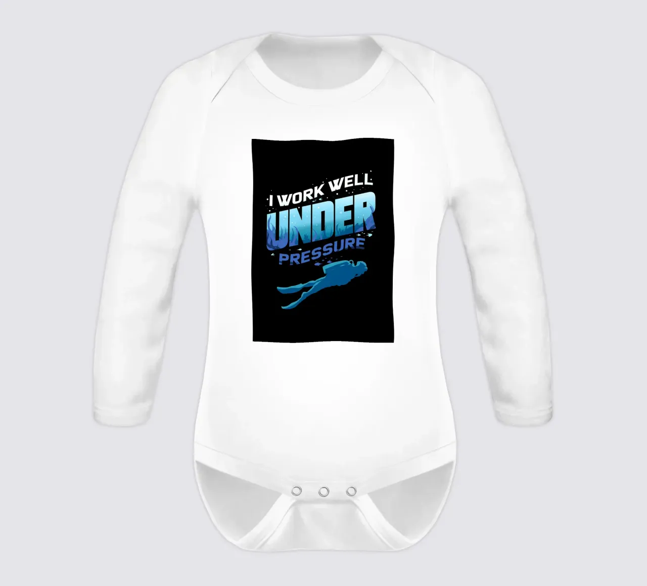 Dive Beyond Limits, Scuba Diver Underwater long-sleeve baby romper by Eames