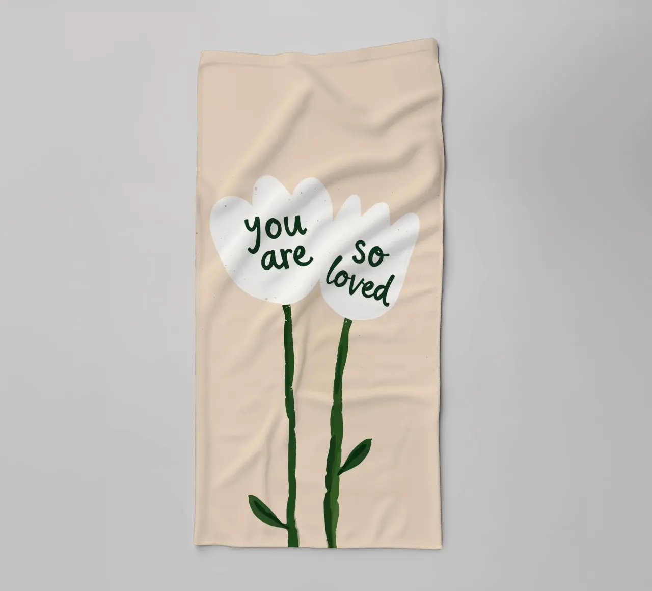 Soft Bloom - A message for the heart towel by KidzStudio