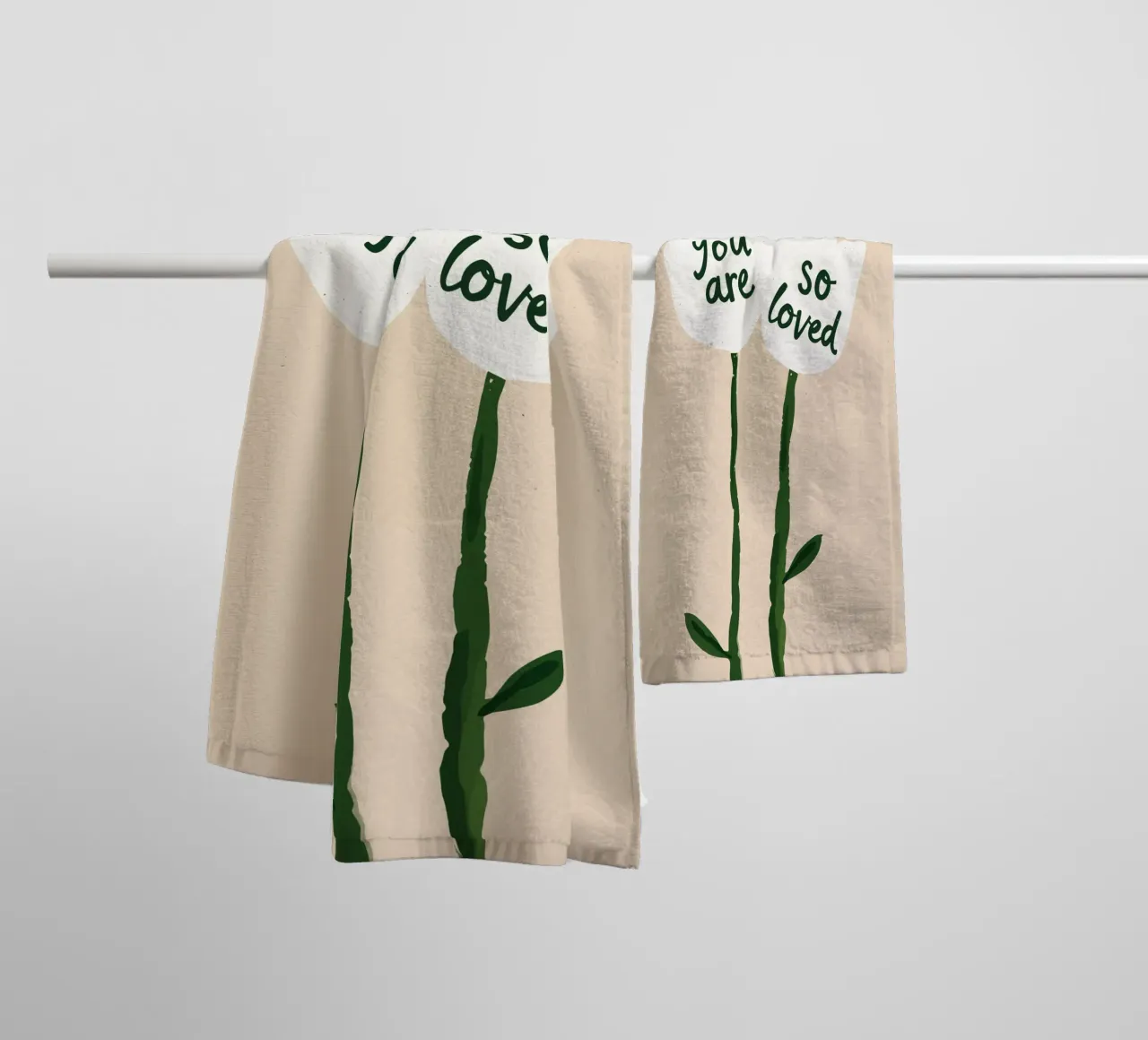 Soft Bloom - A message for the heart towel by KidzStudio