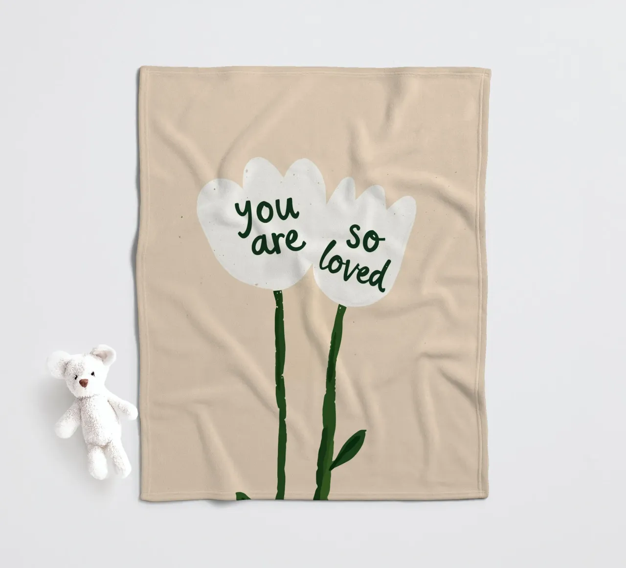 Soft Bloom - Un messaggio per il cuore coperta in pile da KidzStudio