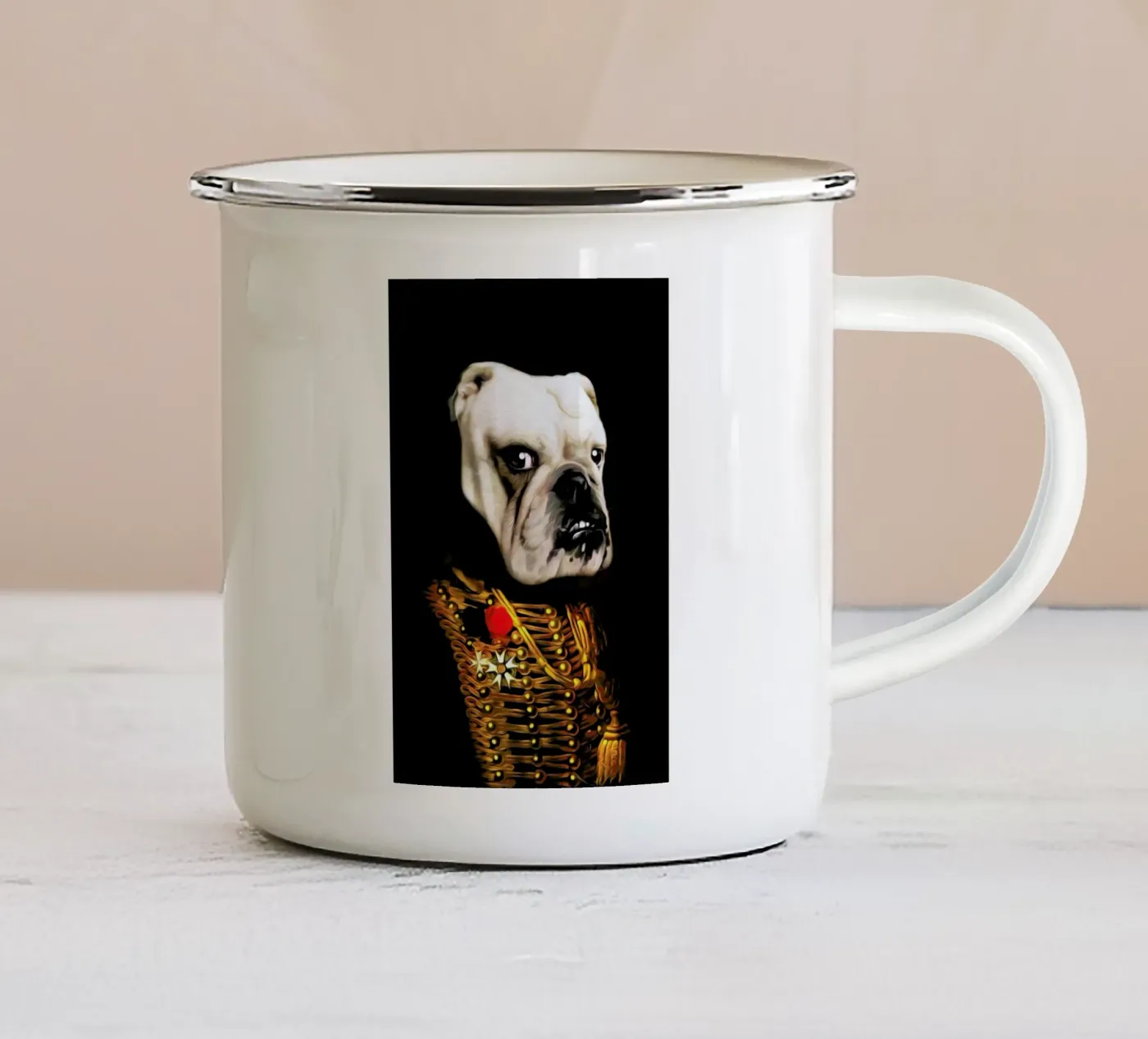 Marcus enamel mug by Tein Lucasson