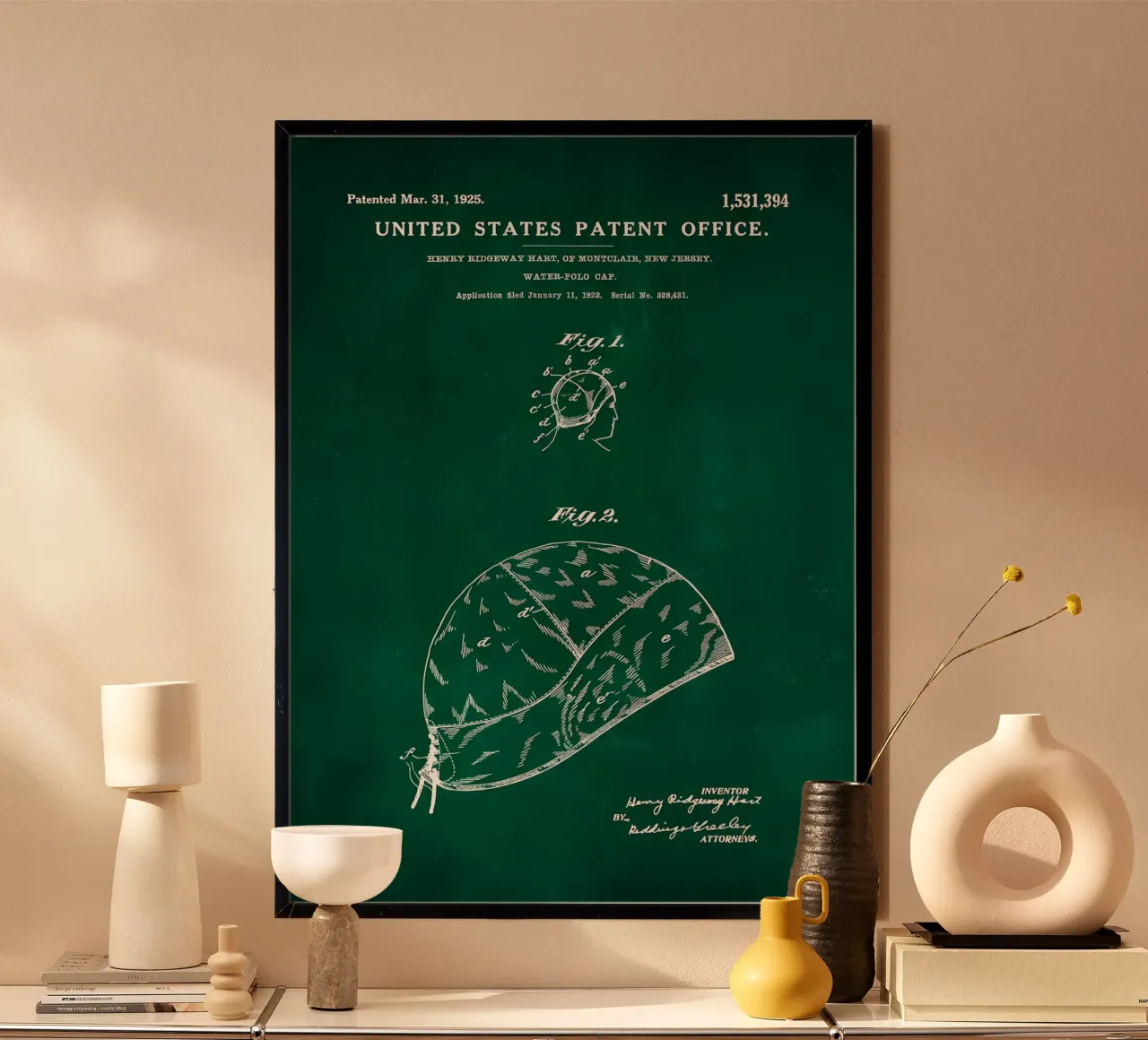 Water Polo Astronaut poster con telaio in alluminio da Stylianos