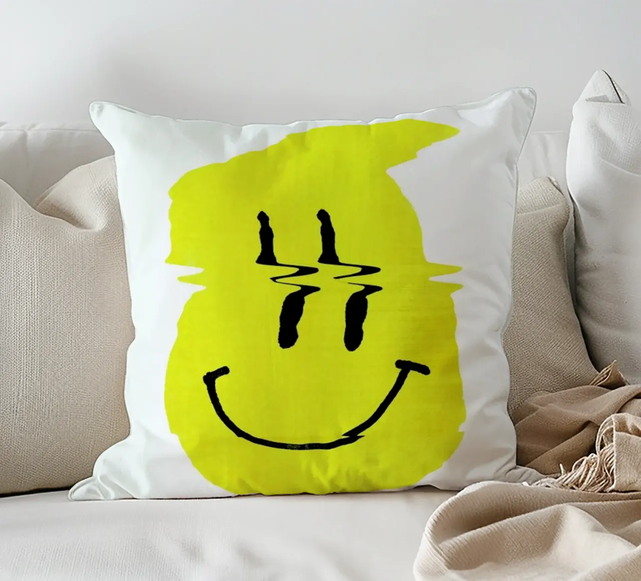 Smiley decorative cushion by Ali Gulec