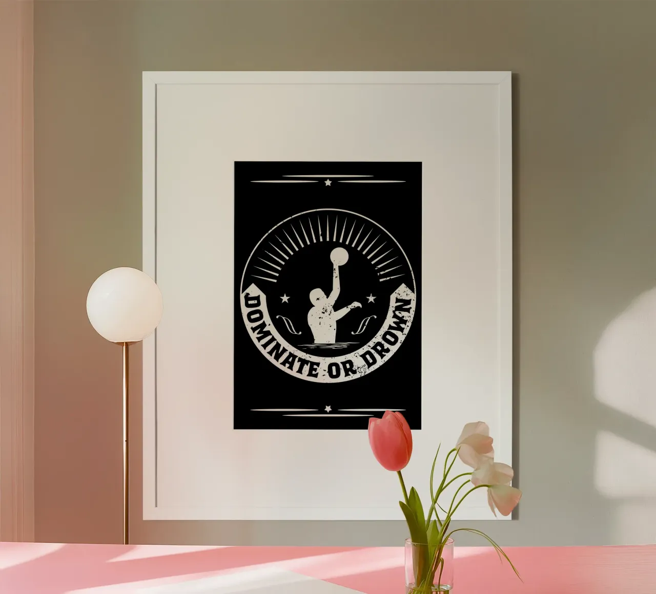 Giocatrice di pallanuoto poster con telaio in alluminio da Stylianos