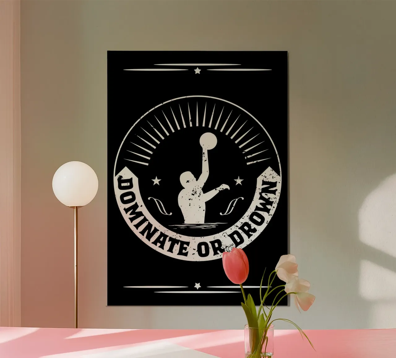 Giocatrice di pallanuoto poster con telaio in alluminio da Stylianos