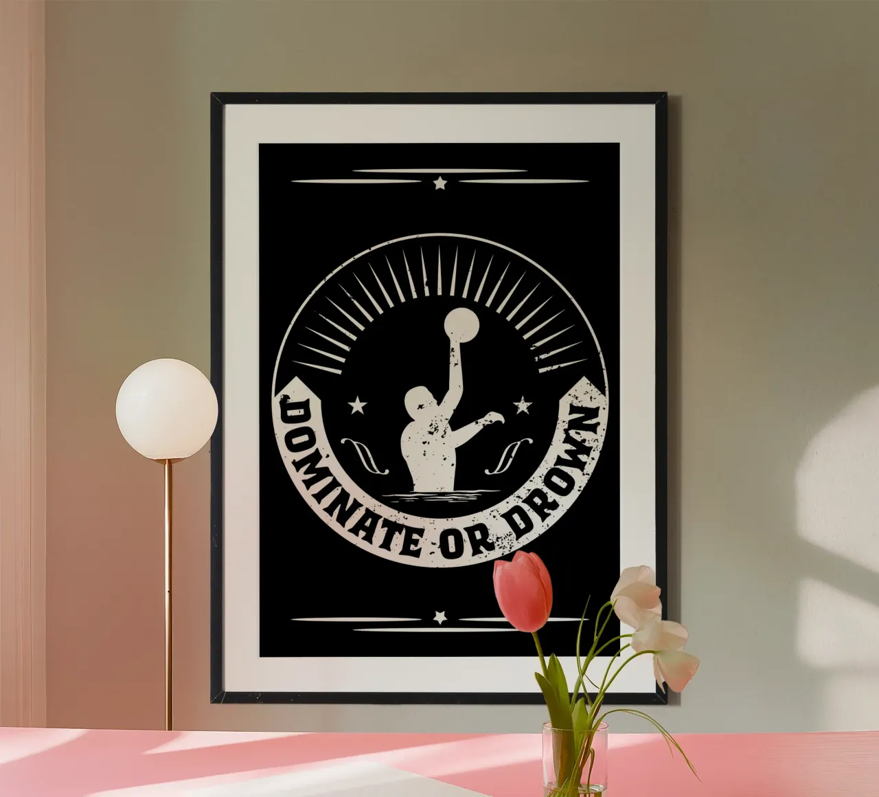 Giocatrice di pallanuoto poster con telaio in alluminio da Stylianos