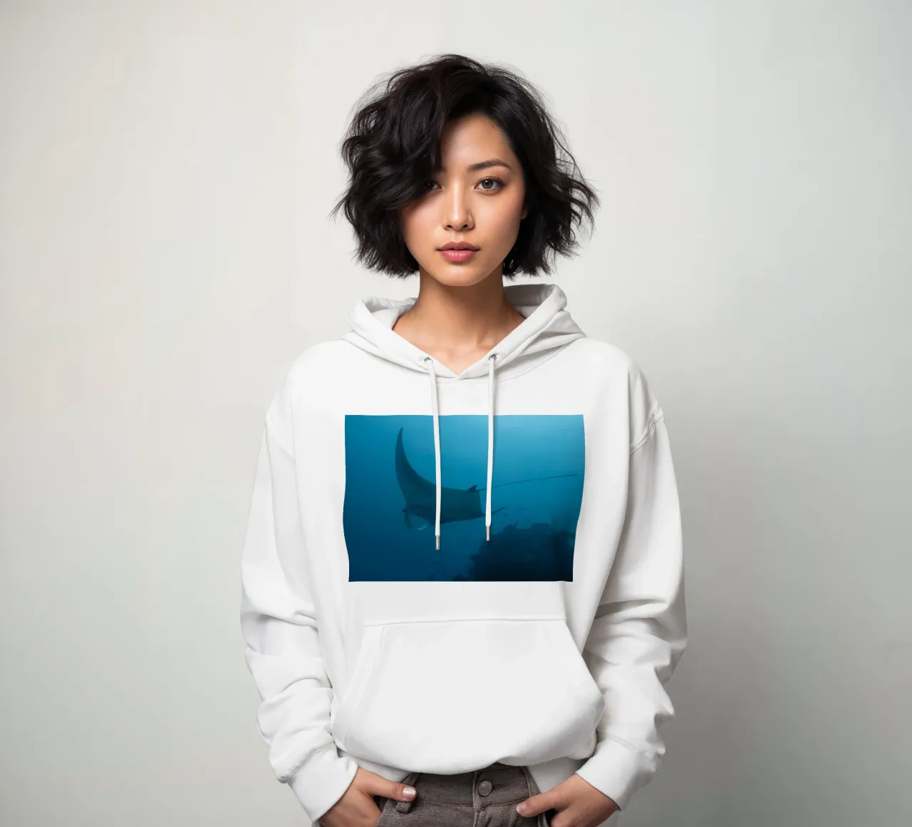 Tuffatore oceanico con polpo felpa con cappuccio da Eames