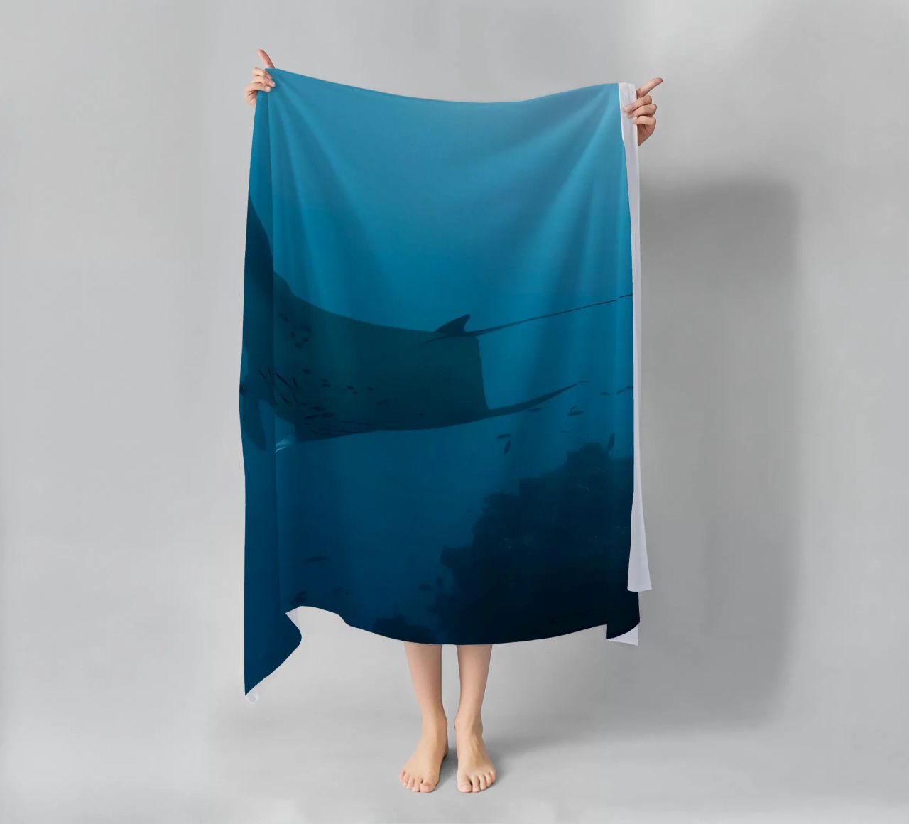 Tuffatore oceanico con polpo telo mare da Eames