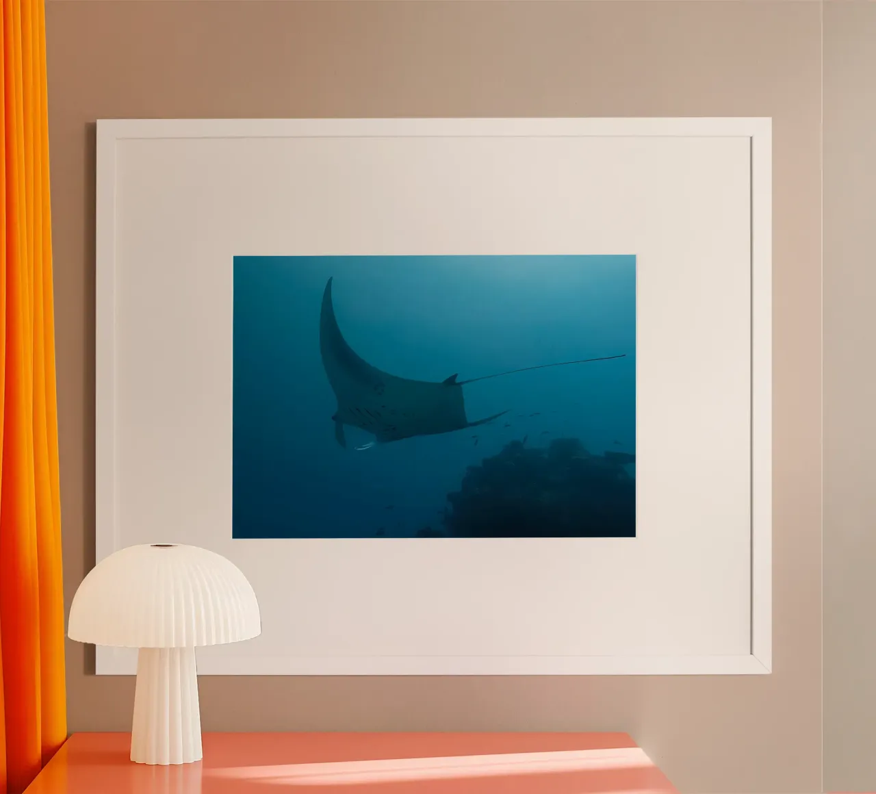Tuffatore oceanico con polpo carta hahnemühle da Eames