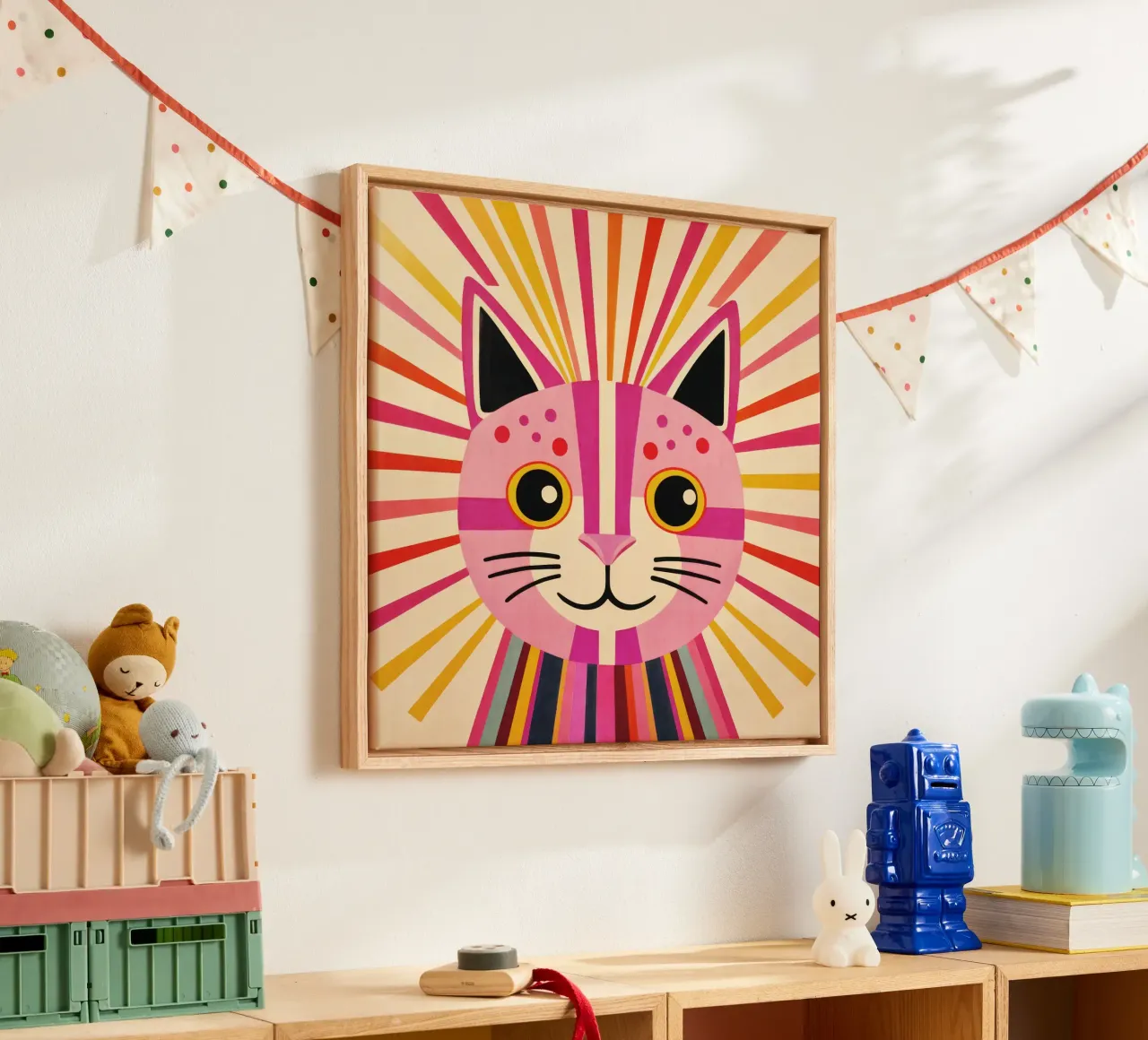 Gatto felice tela con Cornice a cassetta da Andrea Haase Modern Home