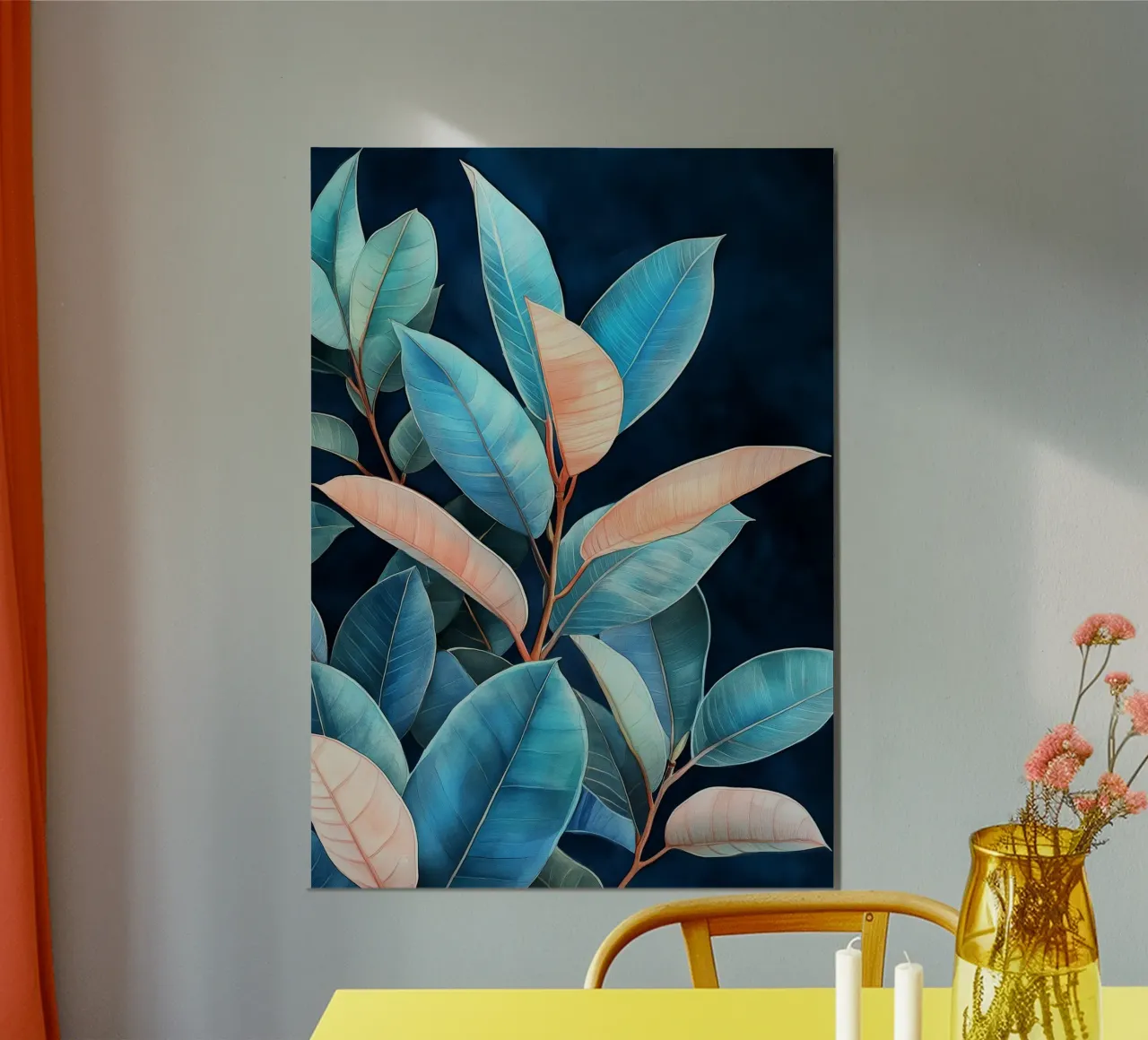 Foglie d'arte botanica poster con telaio in plastica da Justyna Jaszke JBJart